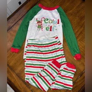Cuddl Duds Kids Pajama Set - Green and Red Stripes